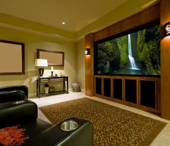 a high-def tv inside of a living room in a house