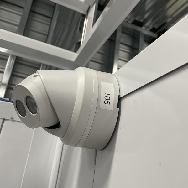 commercial building with surveillance camera 